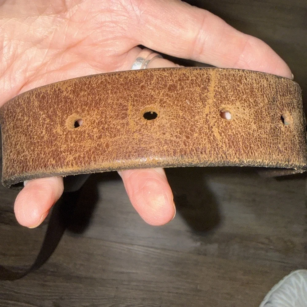 Women's EDDIE BAUER Classic Brown Leather Belt MEDIUM (33-37